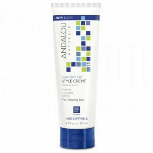 Andalou Naturals, アルガン幹細胞クリーム、 薄毛用トリートメント、 5.8液量オンス (172 ml)