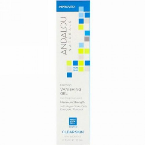 Andalou Naturals, ブレミッシュバニシング（シミ消し）ジェル、最高の効き目、明るいお肌へ、.6液量オンス (18 ml)