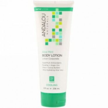 Andalou Naturals, ボディローション、冷却、アロエミント、8 fl oz (236 ml) (Discontinued Item)