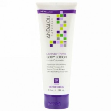 Andalou Naturals, Lavender Thyme Refreshing Body Lotion, 8 fl oz (236 ml) (Discontinued Item)