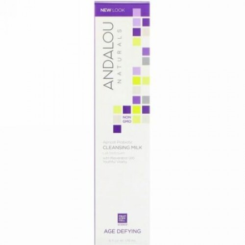 Andalou Naturals, Apricot Probiotic Cleansing Milk, Age-Defying, 6 fl oz (178 ml)