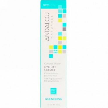 Andalou Naturals, ココナッツウォーターアイリフトクリーム、クエンチング、0.60液体オンス（18 g）