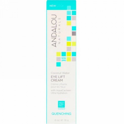 Andalou Naturals, ココナッツウォーターアイリフトクリーム、クエンチング、0.60液体オンス（18 g）