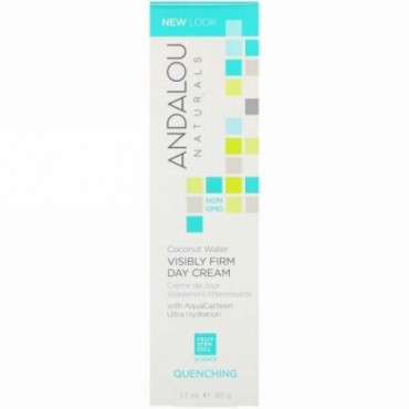 Andalou Naturals, ココナッツウォーター、目に見えるほど引き締まるデイクリーム、保湿、1.7 fl oz (50 g)