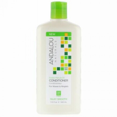 Andalou Naturals, Conditioner, Silky Smooth, For Waves to Ringlets, Exotic Marula Oil, 11.5 fl oz (340 ml) (Discontinued Item)