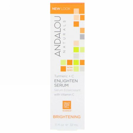 Andalou Naturals, エンライトンセラム、 ターメリック + C、 ブライトニング、 1.1液量オンス (32 ml)