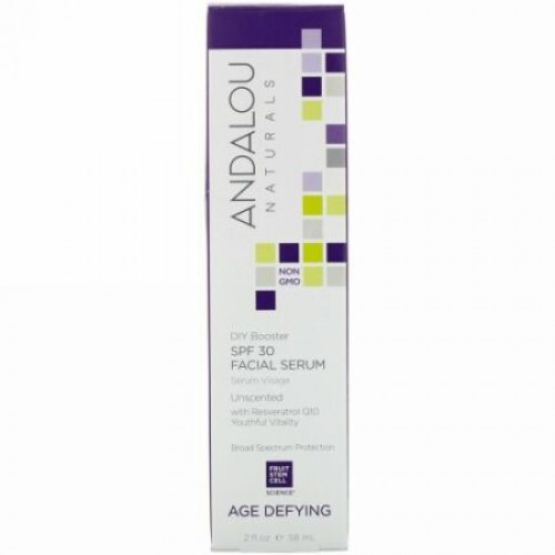 Andalou Naturals, フェイシャルセラム、SPF 30、アンチエイジング、無香、2 fl oz (58 ml)