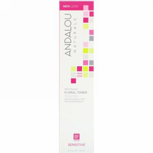 Andalou Naturals, フローラルトナー、1000本のバラ、敏感肌、178ml（6fl oz）