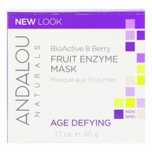 Andalou Naturals, フルーツ酵素マスク, 生物活性8液果複合体（BioActive 8 Berry Complex）, 年齢に挑戦, 1.7オンス（50 g）