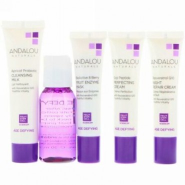Andalou Naturals, ゲット・スターテッド・エイジ・デファイング, スキンケア エッセンシャル, 5本セット