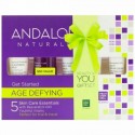 Andalou Naturals, ゲット・スターテッド・エイジ・デファイング, スキンケア エッセンシャル, 5本セット