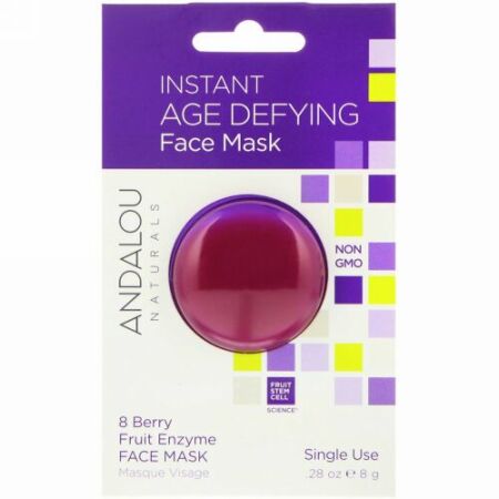 Andalou Naturals, Instant Age Defying、8 Berry Fruit Enzyme Face Mask、28 oz (8 g)