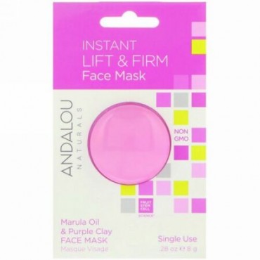 Andalou Naturals, インスタントリフト & ファーム、 マルラオイル & パープルクレイ・フェイスマスク、 .28 オンス (8 g)