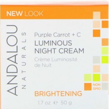 Andalou Naturals, 輝きのナイトクリーム、 紫ニンジン+ C、 1.7液量オンス (50 ml)