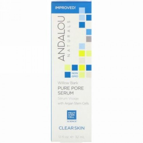 Andalou Naturals, Pure Pore Serum、 Clear Skin、 Willow Bark、 1.1 fl oz (32 ml)