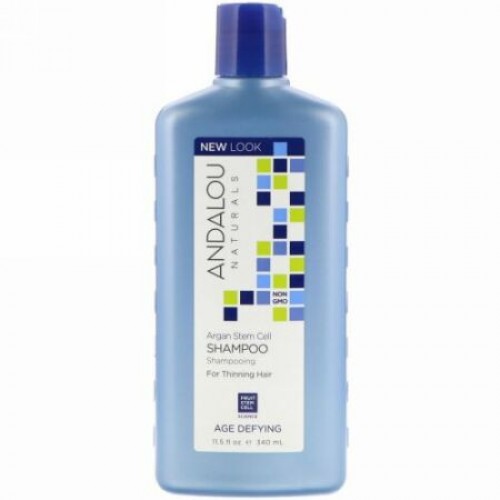 Andalou Naturals, シャンプー、エイジディファイイング、薄毛用、アルガン幹細胞、340 ml（11.5 fl oz）