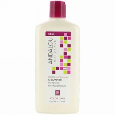 Andalou Naturals, Shampoo, Color Care, For Infused Moisture, 1000 Roses Complex, 11.5 fl oz (340 ml)