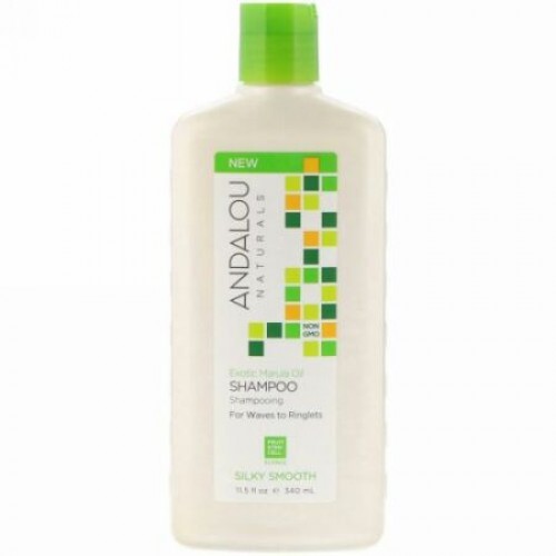 Andalou Naturals, シャンプー、シルキースムーズ、巻き毛用、エキゾチックなマルーラオイル、11.5 fl oz (340 ml) (Discontinued Item)