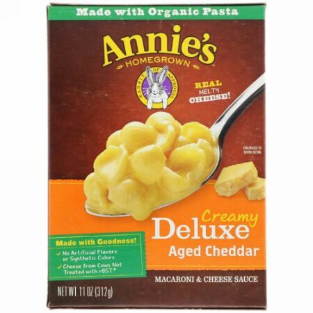 Annie's Homegrown, Creamy Deluxe Aged Cheddar, Macaroni & Cheese Sauce, 11 oz (312 g)