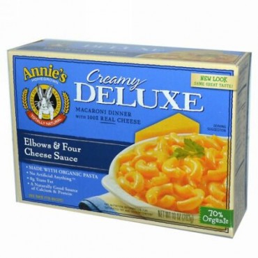 Annie's Homegrown, クリーミーデラックス・マカロニディナー, エルボーズ & 4種類のチーズソース, 10 オンス　 (283 g) (Discontinued Item)
