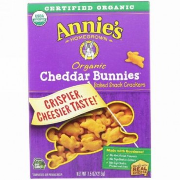 Annie's Homegrown, Cheddar Bunnies, Baked Snack Crackers, 7.5 oz (213 g)