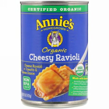 Annie's Homegrown, オーガニック・チージーラビオリ、 15 オンス (425 g) (Discontinued Item)