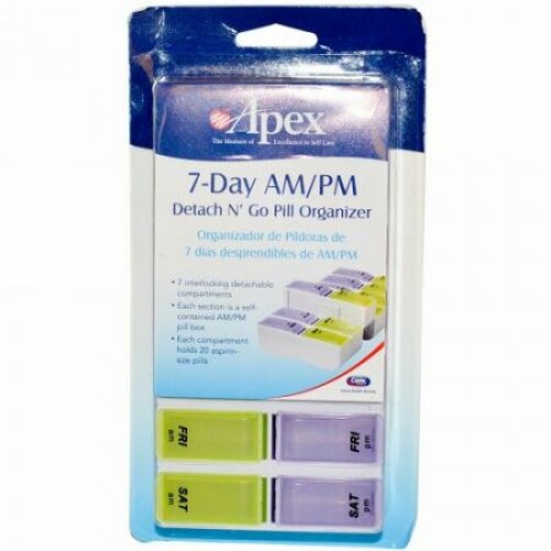 Apex, 7日AM / PMデタッチN 'ゴー、1ピルオーガナイザー (Discontinued Item)