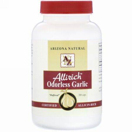 Arizona Natural, Allirich Odorless Garlic, 200 Capsules
