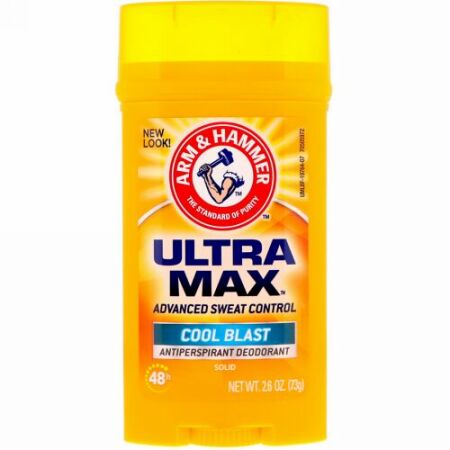 Arm & Hammer, UltraMax, Solid Antiperspirant Deodorant, for Men, Cool Blast, 2.6 oz (73 g)