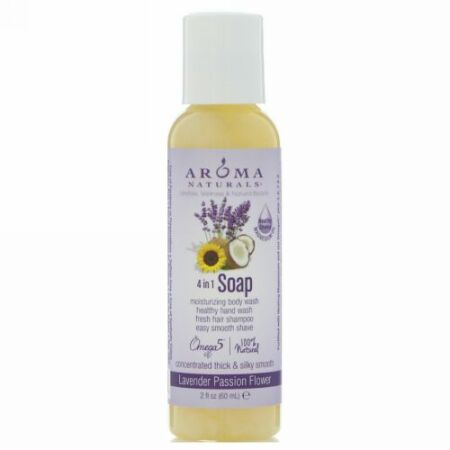 Aroma Naturals, 4イン1ソープ、ラベンダーパッションフラワー、2 fl oz (60 ml) (Discontinued Item)