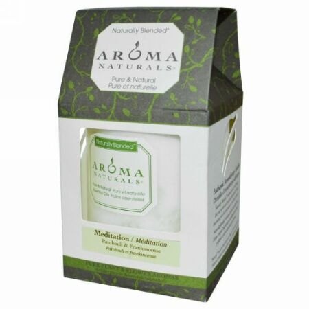 Aroma Naturals, ナチュラリー・ブレンデッド™, ピラーキャンドル, 瞑想, パチョリ & 乳香, 3" x 3.5" (Discontinued Item)