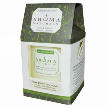 Aroma Naturals, Naturally Blended™（天然ブレンド）、ピラーキャンドル、ピースパール、オレンジ、クローブ、シナモン、3 x 3.5インチ（約 7.6 x 8.9cm） (Discontinued Item)