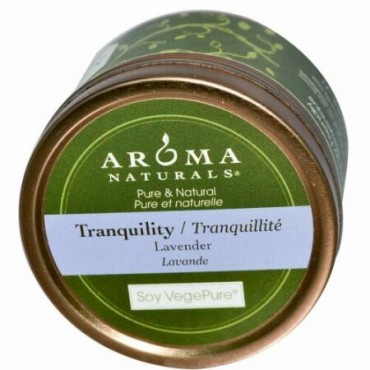 Aroma Naturals, ソイベジピュア、 静寂、 トラベルキャンドル、 ラベンダー、 2.8オンス (79.38 g)