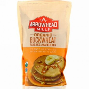 Arrowhead Mills, オーガニックバックウィートパンケーキ & ワッフルミックス、26 oz (737 g)