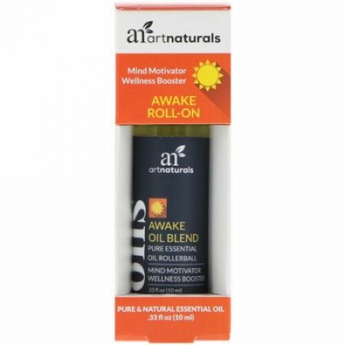 Artnaturals, アウェイクロールオン、.33 fl oz (10 ml) (Discontinued Item)