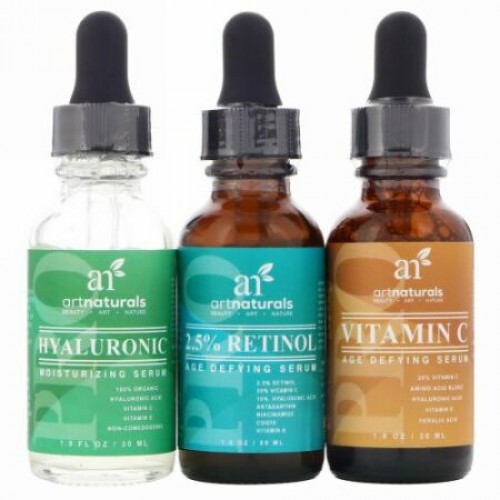 Artnaturals, Serum Trio Set, Anti-Aging, 3 Serums, 1 fl oz (29.5 ml) Each