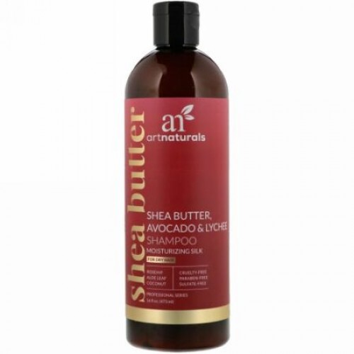 Artnaturals, シアバター・アボカド・ライチのシャンプー、モイスチャライジング・シルク、乾燥髪用、16 fl oz (473 ml)