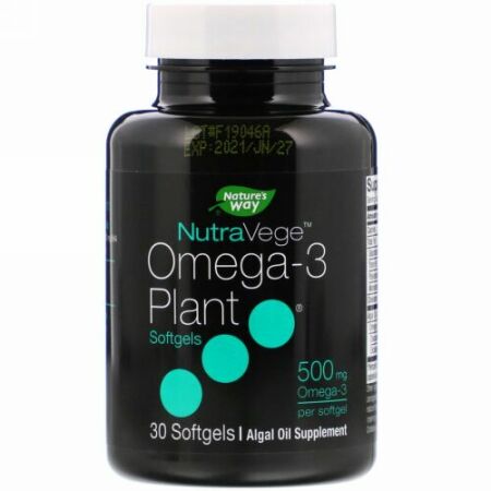 Ascenta, ニュートラべジ、オメガ-3プラント、500mg、ソフトジェル30粒