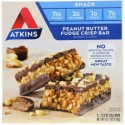Atkins, スナック、ピーナッツバターファッジクリスプバー、5本、各1.2オンス（35 g）