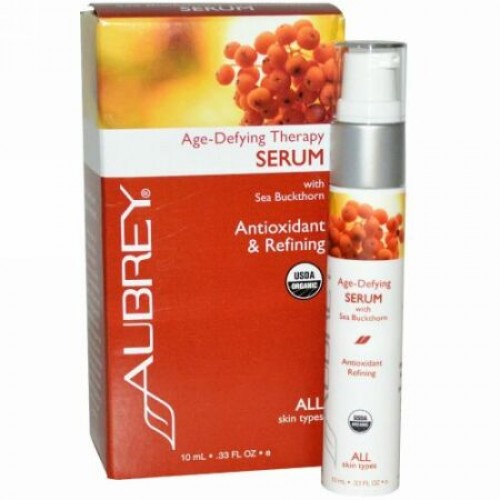 Aubrey Organics, エイジ・ディファイング・セラピー・セラム、0.33 液量オンス (10 ml) (Discontinued Item)