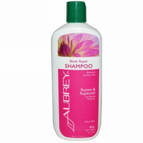 Aubrey Organics, ビオチンリペアシャンプー, 柑橘類の雨, 11液量オンス (325 ml) (Discontinued Item)