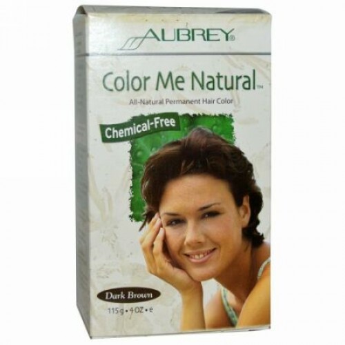 Aubrey Organics, カラーミーナチュラル(天然ヘアカラー)、100% ナチュラルな長持ちヘアカラー、ダークブラウン、4 oz (115 g) (Discontinued Item)