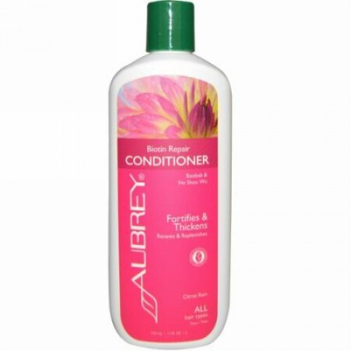 Aubrey Organics, コンディショナー、ビオチンリペア、 シトラスレイン、 11液量オンス (325 ml) (Discontinued Item)