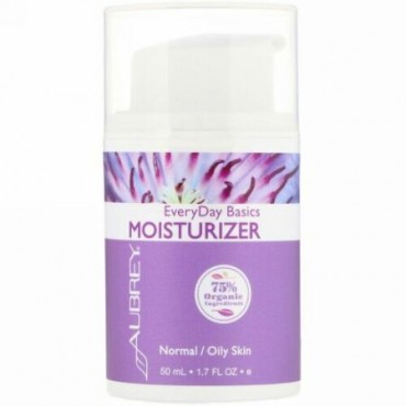 Aubrey Organics, エブリデーベーシックス、 モイスチャライザー、 普通 / 脂性肌、 1.7液量オンス (50 ml) (Discontinued Item)