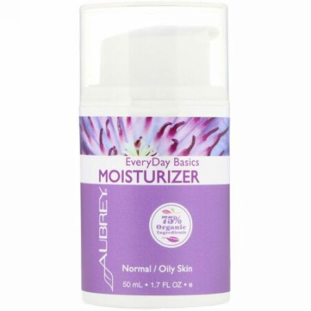 Aubrey Organics, エブリデーベーシックス、 モイスチャライザー、 普通 / 脂性肌、 1.7液量オンス (50 ml) (Discontinued Item)