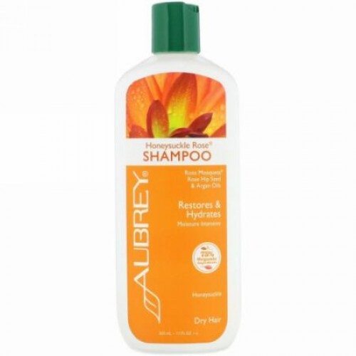 Aubrey Organics, Honeysuckle Rose®（ハニーサックル･ローズ）シャンプー、潤い集中、ドライヘア用、11液量オンス(325 ml)