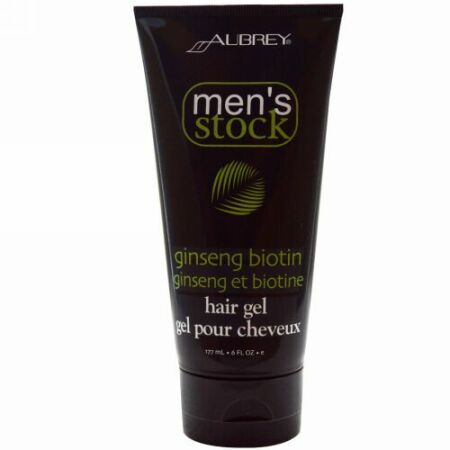 Aubrey Organics, メンズストック, ヘアジェル, 人参ビオチン, 6液量オンス (177 ml)