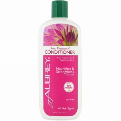 Aubrey Organics, ローザモスクエータ コンディショナー、生き生きした潤い, 全てのヘアタイプに, 11液量オンス（325 ml）