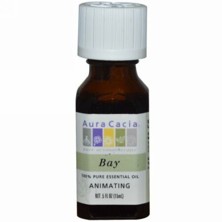 Aura Cacia, 100% ピュア エッセンシャル オイル, ベイ, アニメーティング, 0.5 fl oz (15 ml) (Discontinued Item)