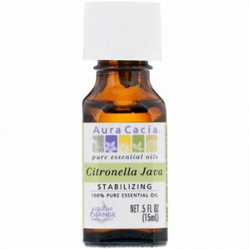 Aura Cacia, 100%ピュアエッセンシャルオイル、シトロネラジャワ、5液量オンス (15 ml) (Discontinued Item)